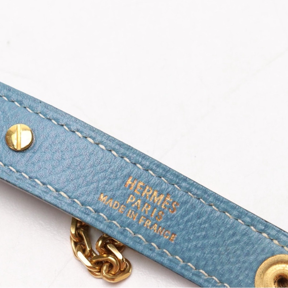 Hermès Nomade Glove Holder in Sellier Blue Leather - Picture 5 of 6